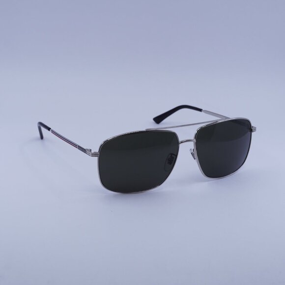 Gucci GG0836SK 001 Sunglasses Silver Aviator Frame, Grey Lenses - Picture 4 of 10